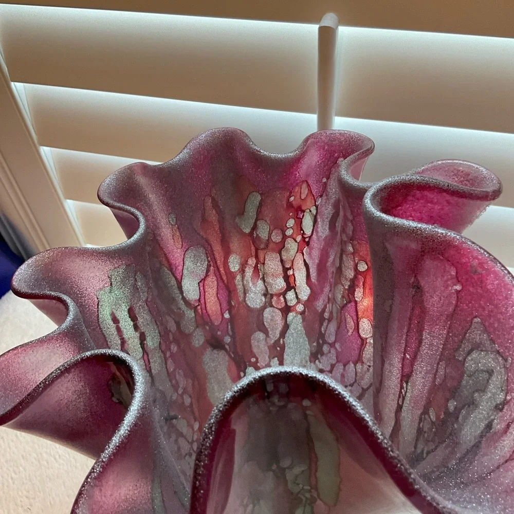 Elegant Purple and Silver Home Accent Vase
